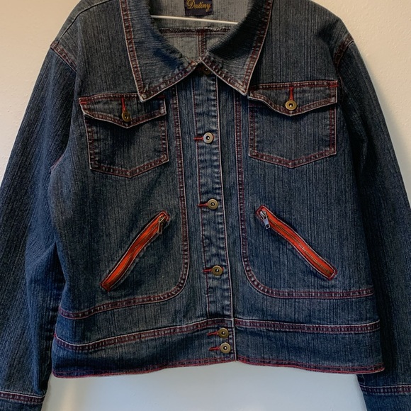 Destiny Blue Denim Jacket Red Trim Size 2X - Picture 4 of 12